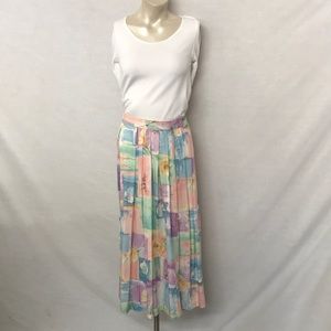 Alfred Dunner Vintage Pastel Floral Pleated Skirt Size 10